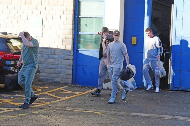 People leaving HMP Durham