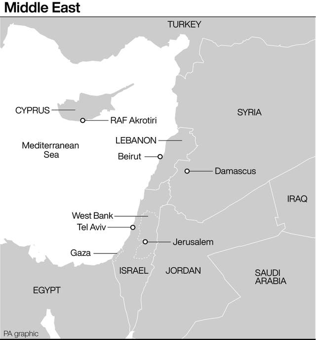 A map of the Middle East