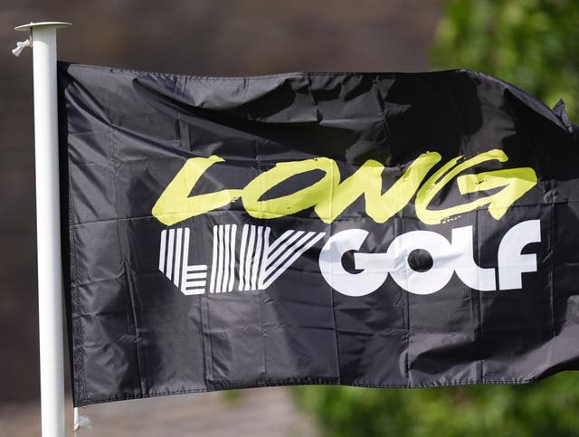 A LIV Golf-branded flag