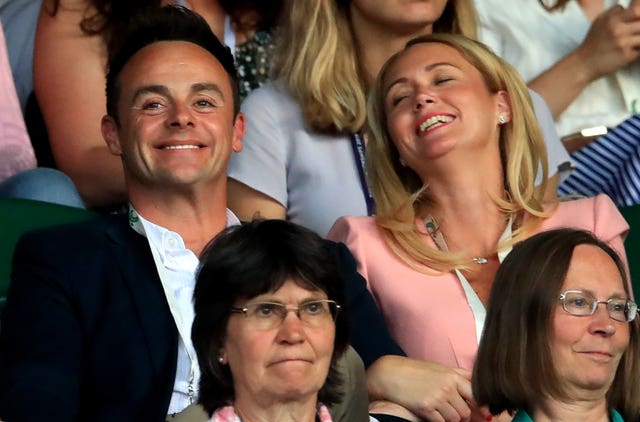 Ant McPartlin at Wimbledon with Anne-Marie Corbett