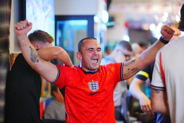 Fans watching England v Mexico