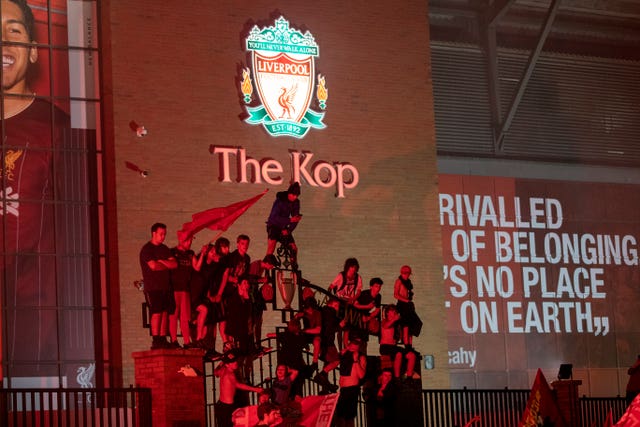 Liverpool fans outside Anfield