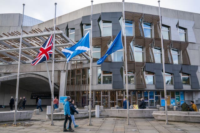 Flags at half-mast outside Scottish Parliament