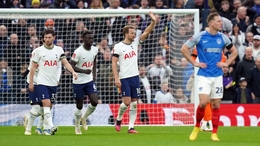 Harry Kane celebrates after scoring against Portsmouth (Adam Davy/PA)
