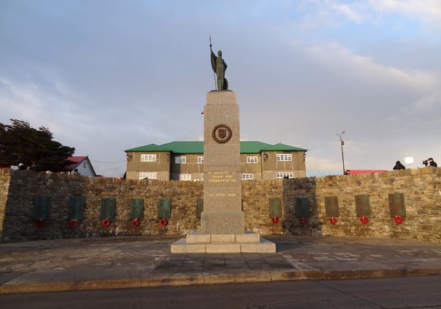 The Liberation monument in Stanley
