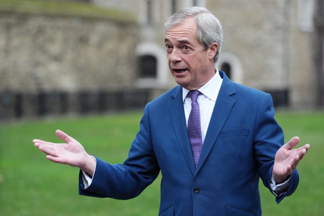 Nigel Farage gesturing with his hands