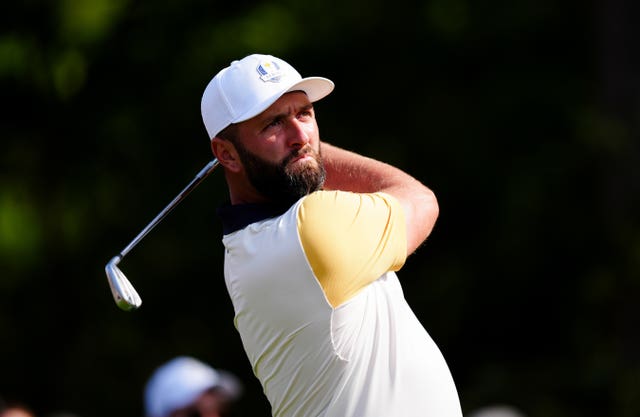 Jon Rahm of Team Europe during a practice round
