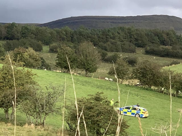 Police at the farm in the Warcop area of Cumbria