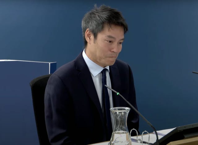 Screen grab from the UK Covid-19 Inquiry live stream of Professor Kevin Fong