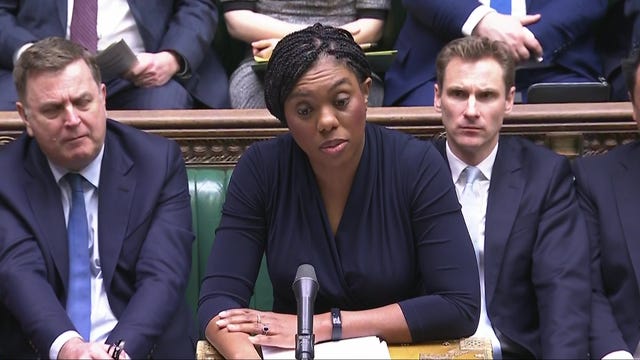 Kemi Badenoch speaking at Prime Minister’s Questions in the Commons