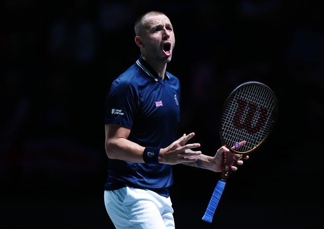 Dan Evans yells 