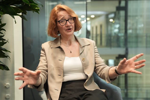 EHRC chairwoman Mary-Ann Stephenson speaks during an interview