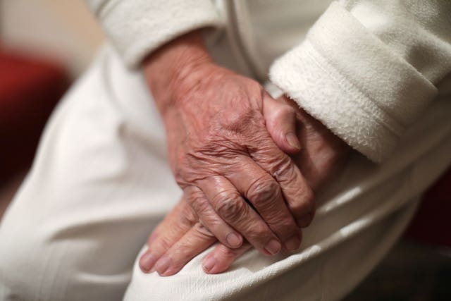 An elderly woman’s hands (Yui Mok/PA)