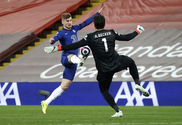 Werner was unable to take his chances against Liverpool 