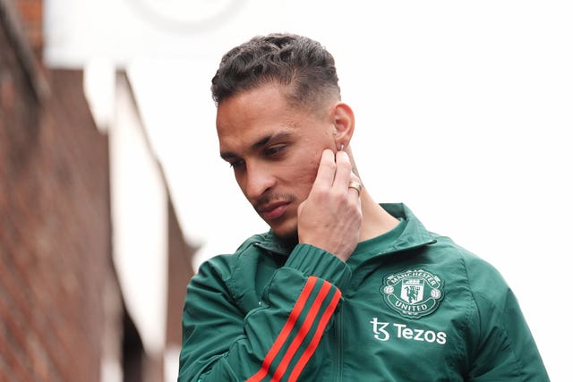 Manchester United’s Antony arrives ahead of the Premier League match at Selhurst Park in May