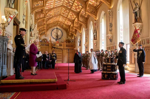 The Queen hailed the regiment for its sacrifices for the sake of the country (Steve Parsons/PA)