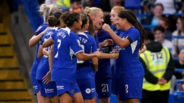 Mia Fishel (right) netted on her Chelsea debut on Sunday (John Walton/PA)