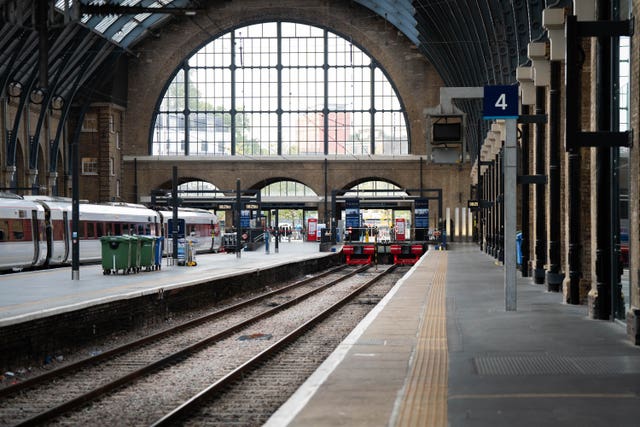 empty platform at Kings Cross station 