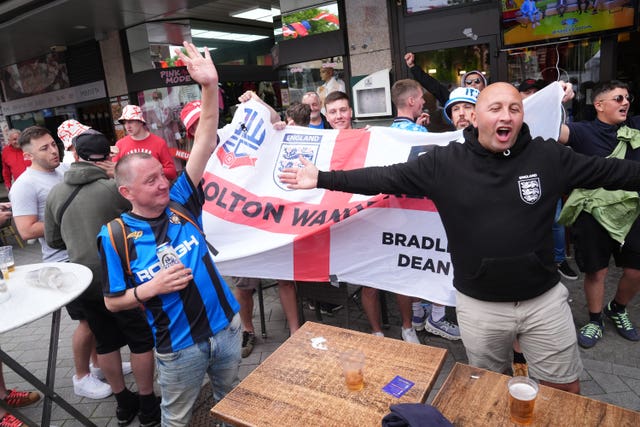 England fans in Gelsenkirchen ahead of the Serbia match