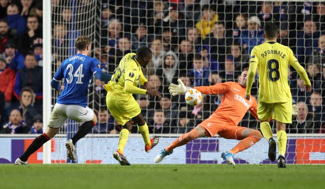 Allan McGregor made a brilliant save to keep Rangers in the game