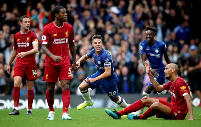Cesar Azpilicueta thought he had scored Chelsea's equaliser but the goal was chalked off after a VAR review
