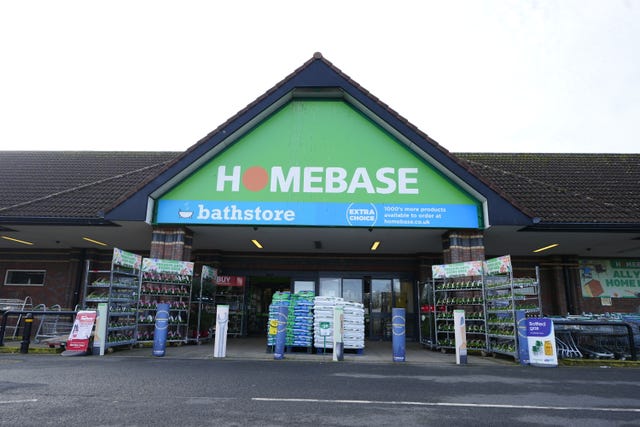 Exterior view of a Homebase store