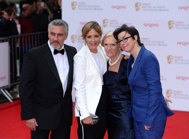 Paul Hollywood, Mel Giedroyc, Mary Berry and Sue Perkins arriving for the 2013 Arqiva British Academy Television Awards at the Royal Festival Hall, London