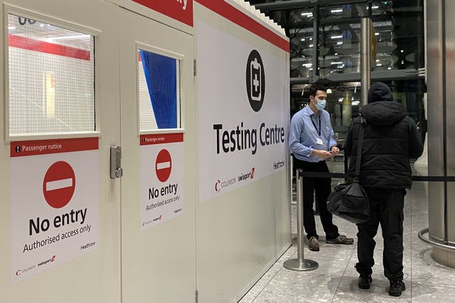 An airport testing centre