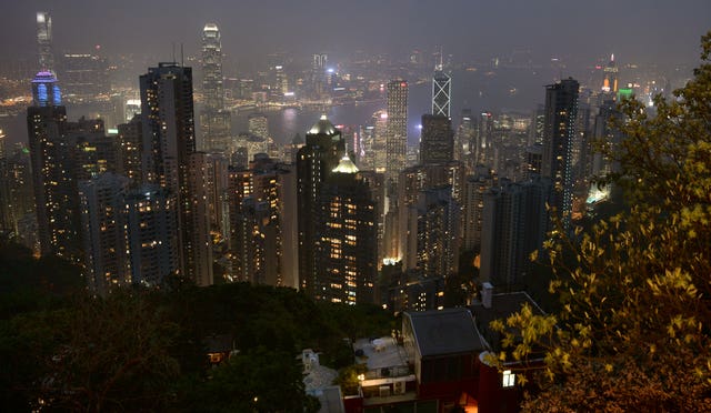 Hong Kong skyline at night