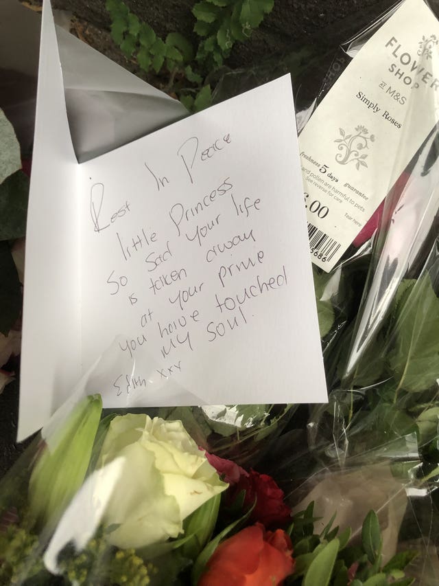 Floral tributes at the scene in Croydon