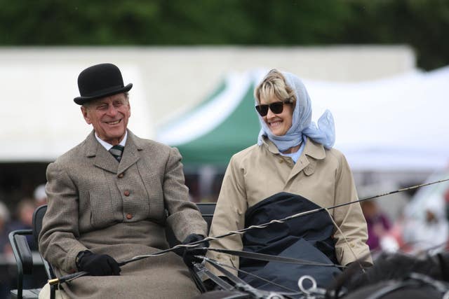 The Duke of Edinburgh with the former Penny Romsey at the Royal Windsor Horse Show