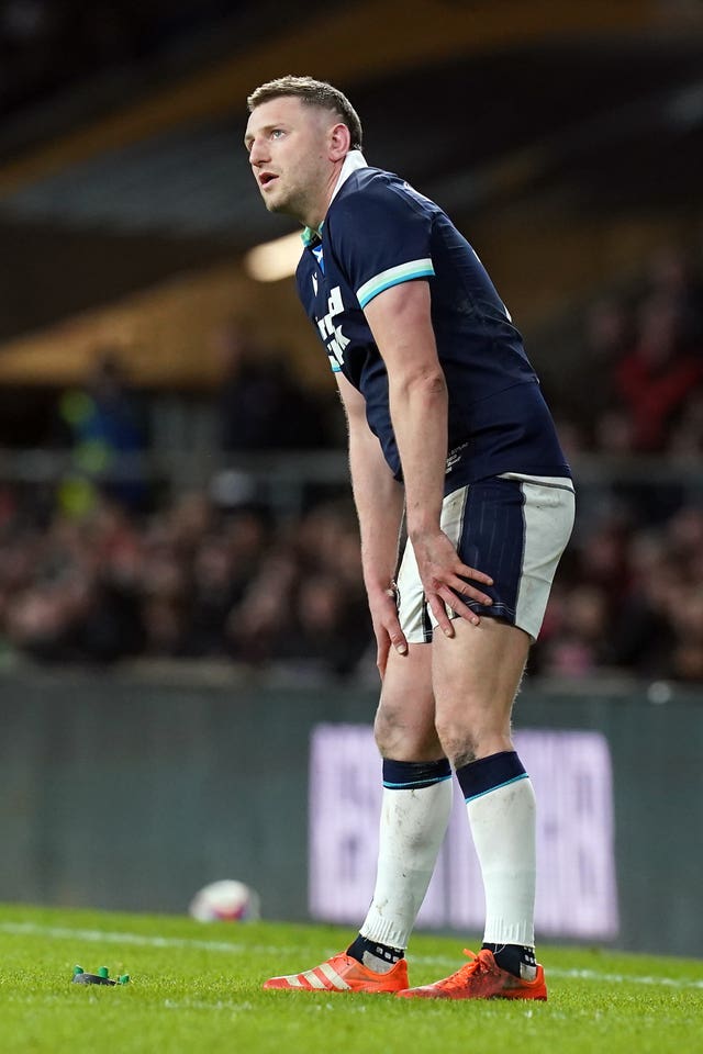 Finn Russell watches as his conversion goes narrowly wide