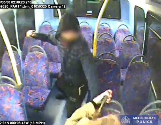 Couple threatened on London bus
