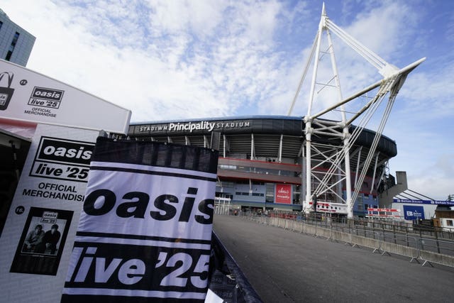 A view of the Principality Stadium, Cardiff, ahead of Oasis’s long-awaited reunion tour