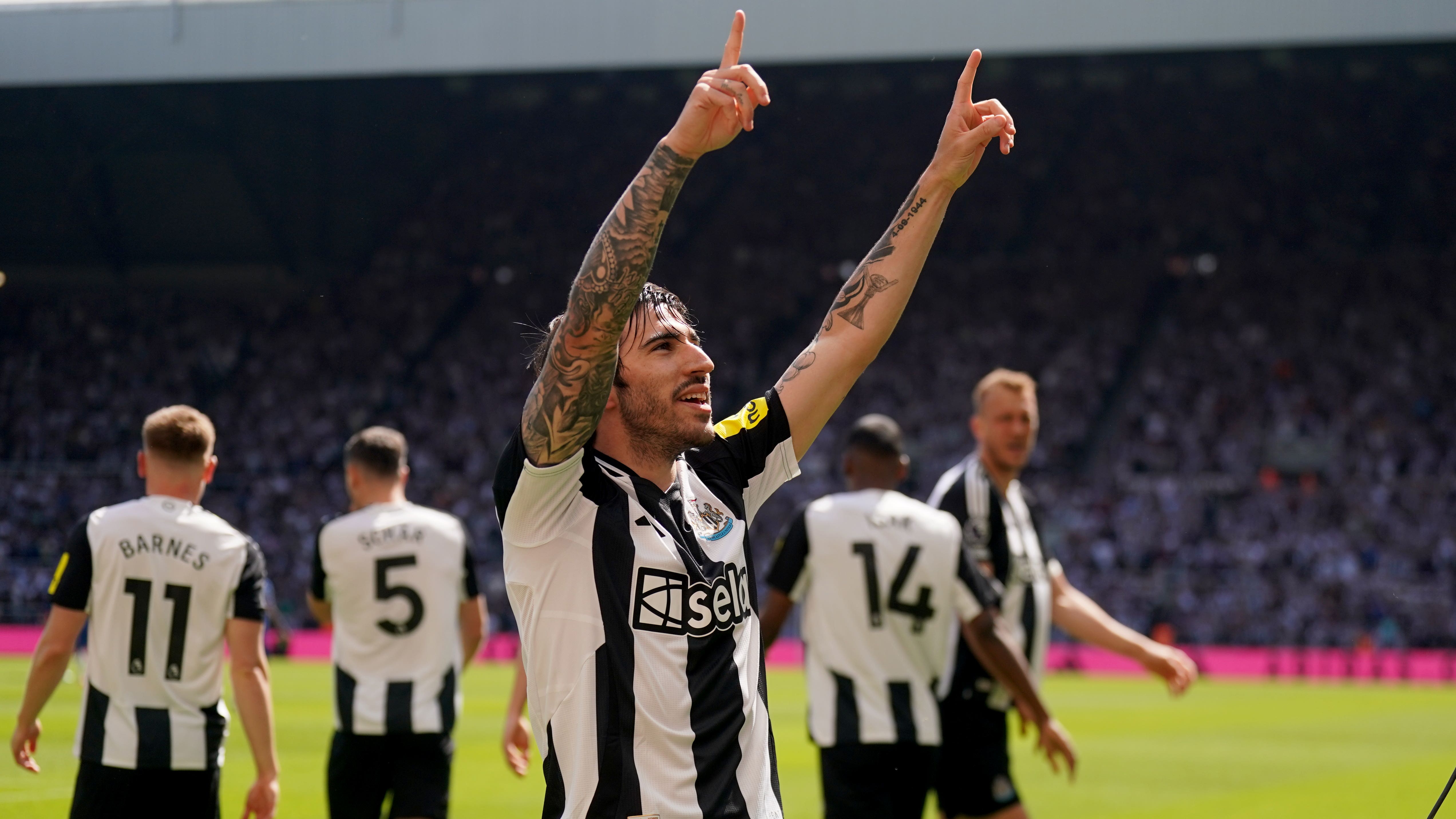 Sandro Tonali scored the opener for Newcastle (Owen Humphreys/PA)