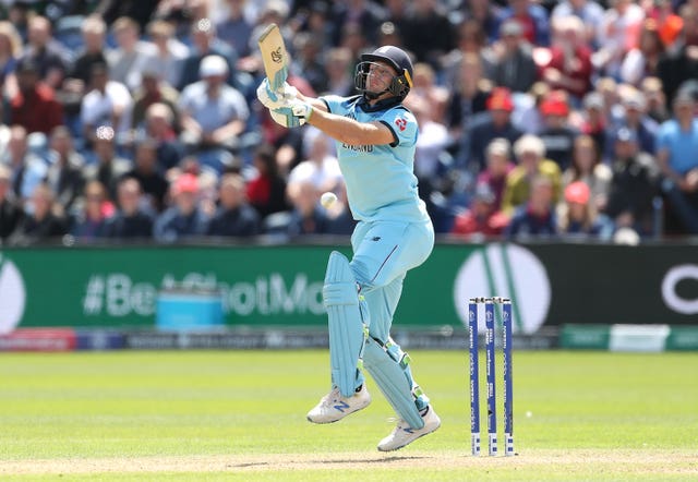 Jos Buttler hurt himself while striking a six at Cardiff.