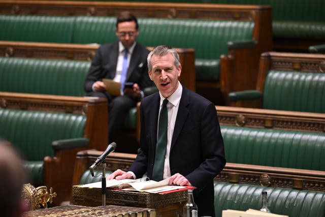 Dan Jarvis standing while speaking in the House of Commons
