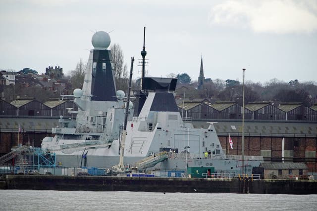 Type 45 destroyers in port