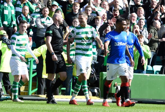 Alfredo Morelos leaves the pitch