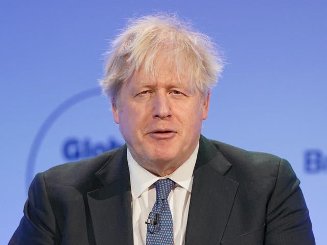 Boris Johnson speaks during a press conference