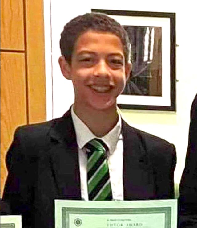 Handout photo of Noah Donohoe smiling, wearing his school uniform