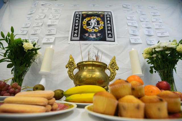 A memorial shrine at Hackney Chinese Community Services 