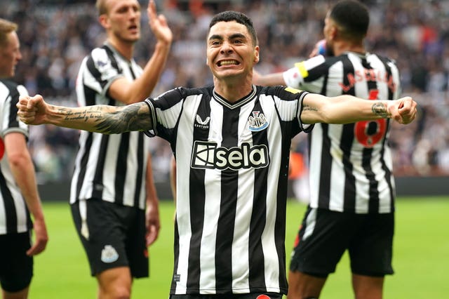 Newcastle’s Miguel Almiron opened the scoring before the break 
