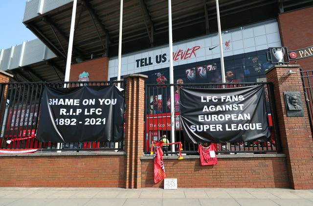 More banners outside Anfield