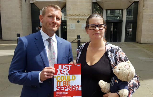 Melissa Mead with Ron Daniels, chief executive of the UK Sepsis Trust