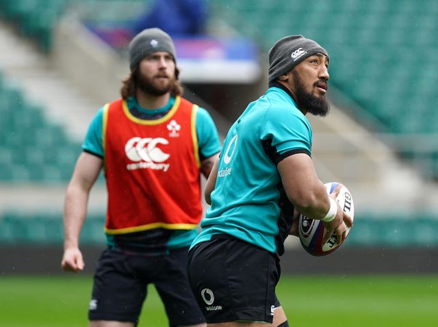 Bundee Aki, right, has been recalled in the only change to Ireland's starting XV