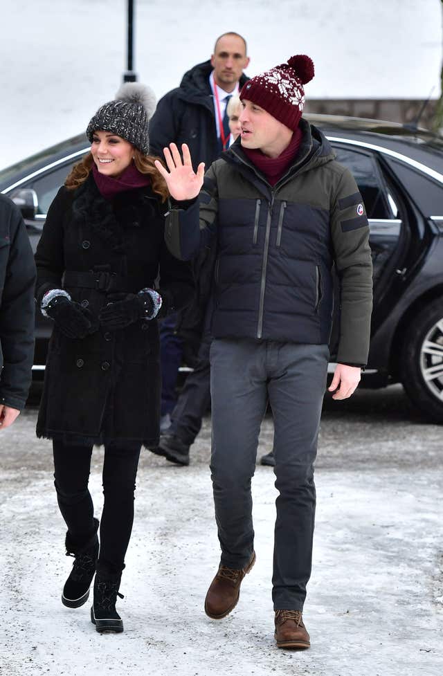 William and Kate arrive at Vasaparken in Stockholm (Dominic Lipinski/PA)