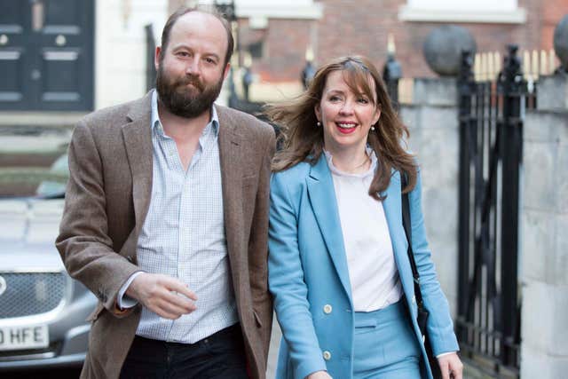 Ex-PM Theresa May’s chiefs of staff Nick Timothy and Fiona Hill (Rick Findler/PA)