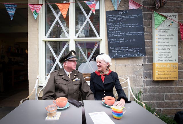 People enjoy the Haworth 40s weekend 