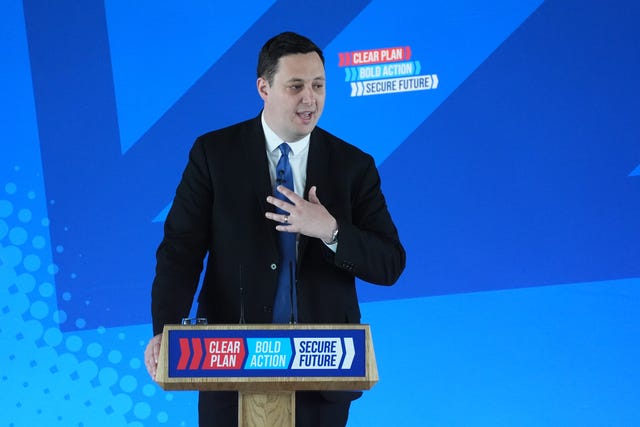 Lord Ben Houchen speaking from a Conservative lectern